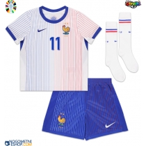 Otroški Nogometni dresi Francija Ousmane Dembele #11 Gostujoči EP 2024 Kratek Rokav (+ Kratke hlače)